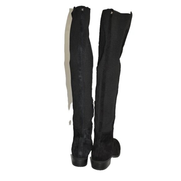 $300 Sam Edelman Pam Over the Knee STRETCH Boot BLACK SUEDE COMFORT 8  (TPO9) - Picture 6 of 8